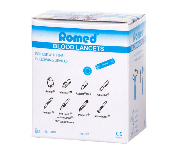 ROMED steril kék vérvételi lándzsa 100 db