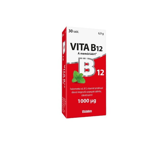 Vitablans Vita B12 1000 mcg tabletta fodormenta ízű 30 db